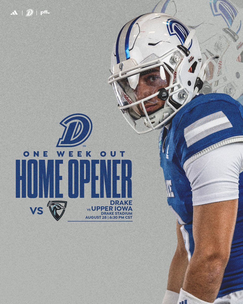 Drake Football (@drakebulldogsfb) on Twitter photo One week out from Game Day ๐ถ
#DSMHometownTeam One week out from Game Day ๐ถ
#DSMHometownTeam