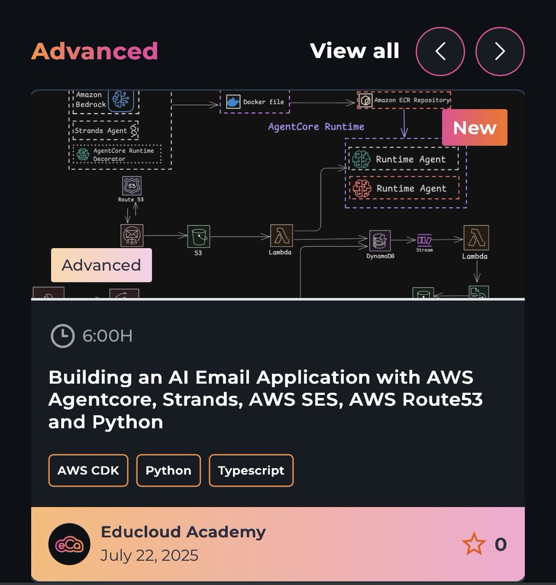 Public service announcement.📣 📣 

The first section for this workshop is available on Educloud Academy.

Also , we have a 7 day free trial period , no credit card required , no strings attached.

Take that time, go through all the content and find out if it’s a good fit.