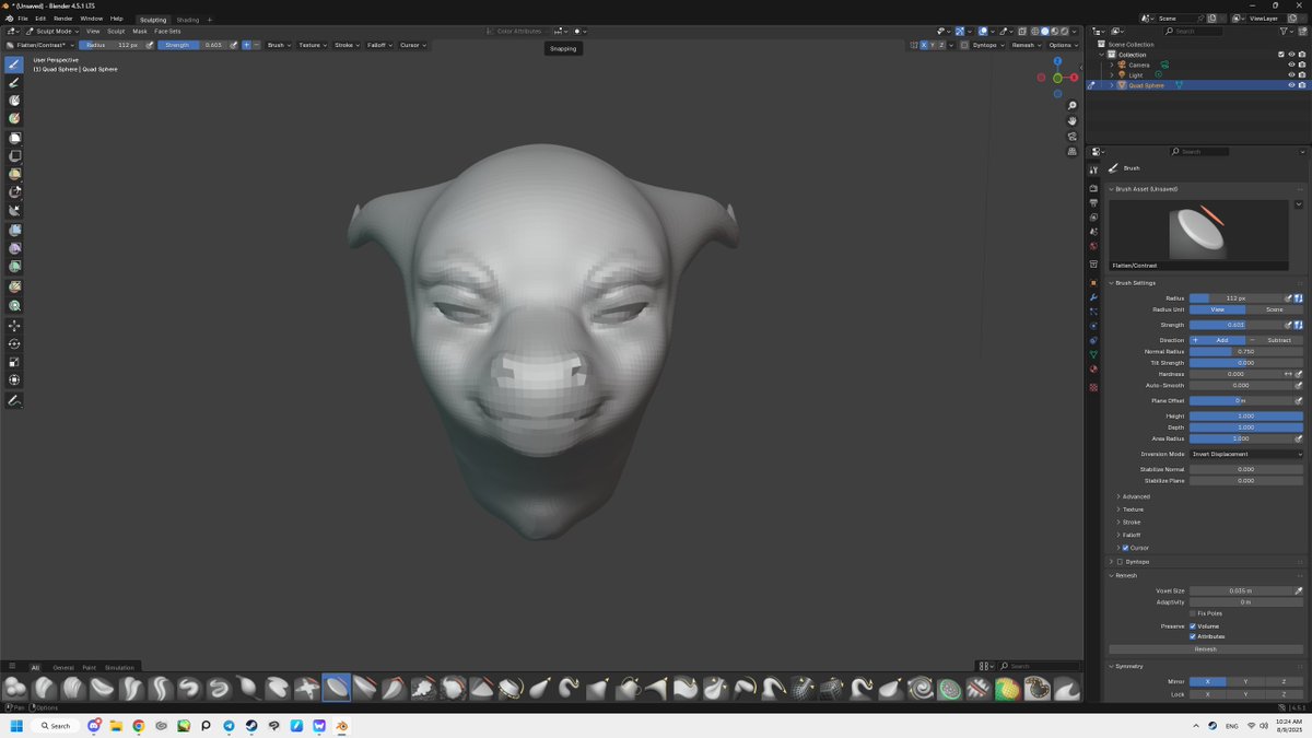 Cave manning through blender.