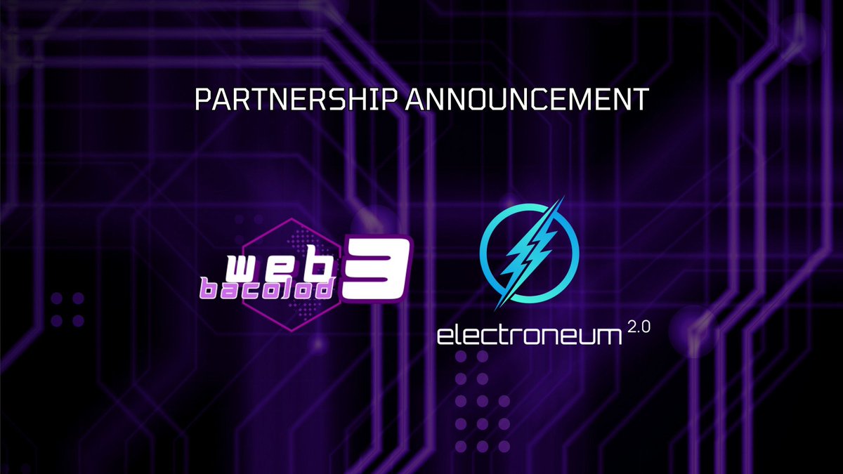 electroneum (@electroneum) on Twitter photo Announcement: 👀
We're excited to announce our official partnership with <a href="/web3bacolod/">Web3 Bacolod</a>
We will be fully supporting their Web3 community events, workshops, university tours & other initiatives in Bacolod City & the Negros Island Region over the next 2 months.
Looking forward for Announcement: 👀
We're excited to announce our official partnership with <a href="/web3bacolod/">Web3 Bacolod</a>
We will be fully supporting their Web3 community events, workshops, university tours & other initiatives in Bacolod City & the Negros Island Region over the next 2 months.
Looking forward for