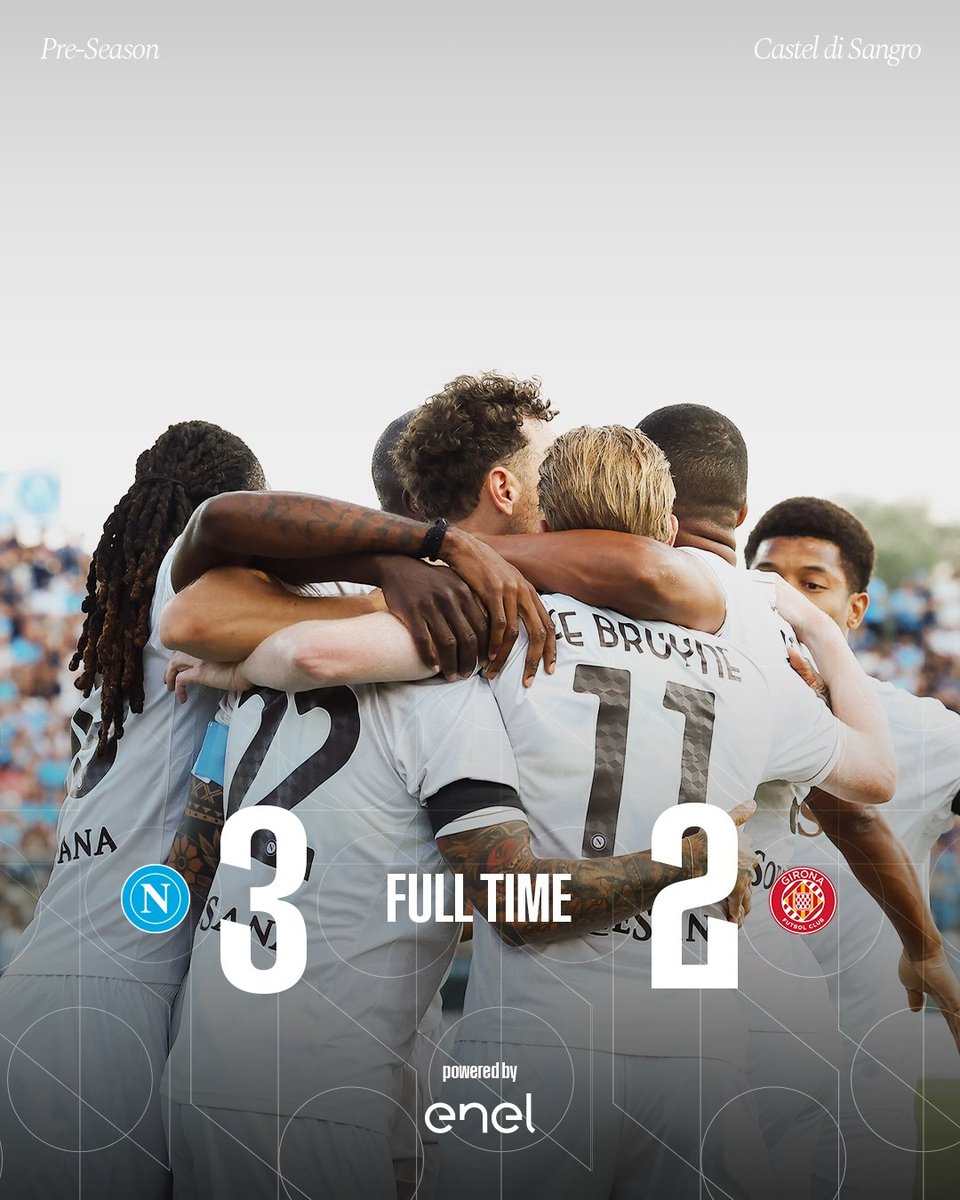 sscnapoli's tweet photo. ⏹️ Full time: #NapoliGirona 3-2 

💙 #ForzaNapoliSempre https://t.co/Wkhl8ZdynX