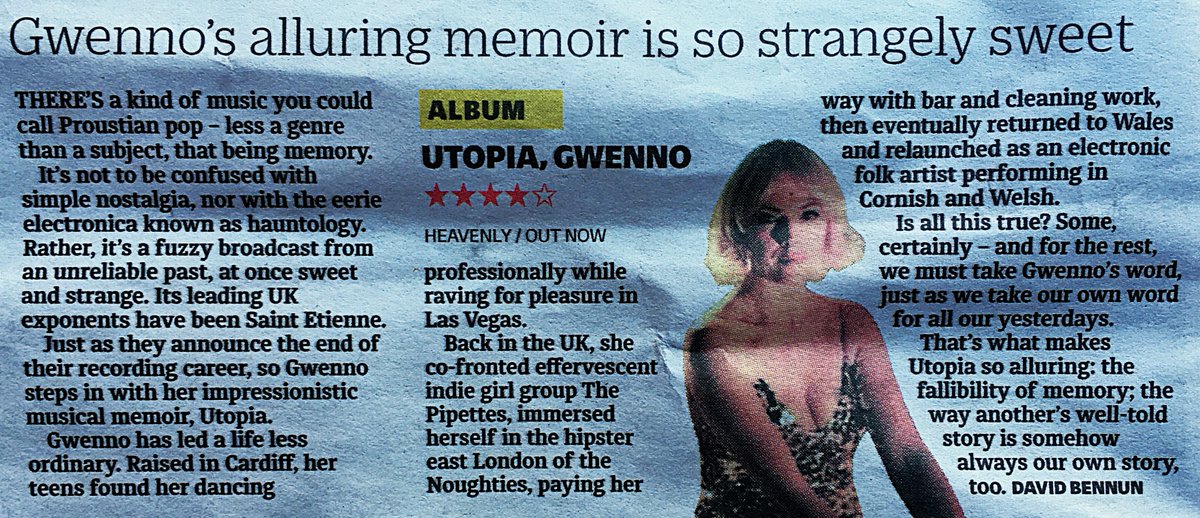 Sean Bw Parker (@seanbwparker) on Twitter photo If the great <a href="/DavidBennun/">(((David Bennun)))</a> writes a review like this, I'm going to have a listen
And definitely worth it. Gwenno, unknown to me before today, has a fascinating voice and approach - some Welsh, some English - all atmospheric and beguiling
open.spotify.com/album/4QRbB8HE… If the great <a href="/DavidBennun/">(((David Bennun)))</a> writes a review like this, I'm going to have a listen
And definitely worth it. Gwenno, unknown to me before today, has a fascinating voice and approach - some Welsh, some English - all atmospheric and beguiling
open.spotify.com/album/4QRbB8HE…