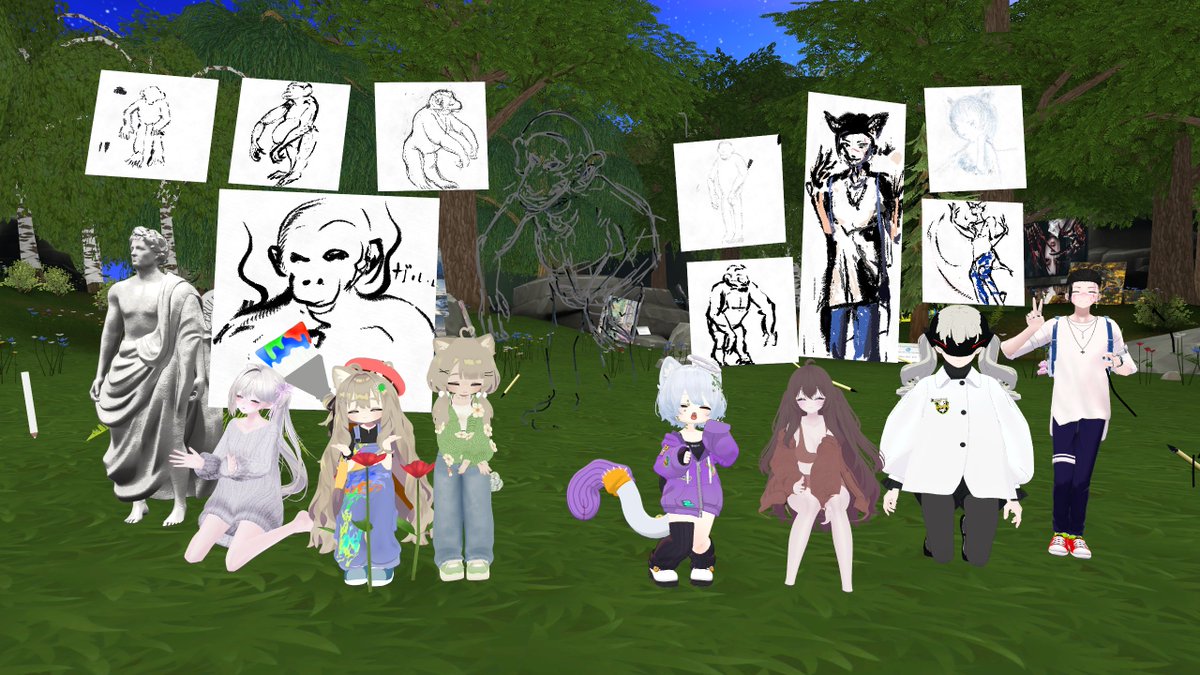 今回はみんなでクロッキー会でした。
いろんな画風の絵が見られてとても楽しい時間でした。
自分がどんな風に描かれたのかを見るのも楽しいので、次回はぜひモデルにも挑戦してみてください。
ご参加いただきありがとうございました！
#アート好き集会 #アートナイト