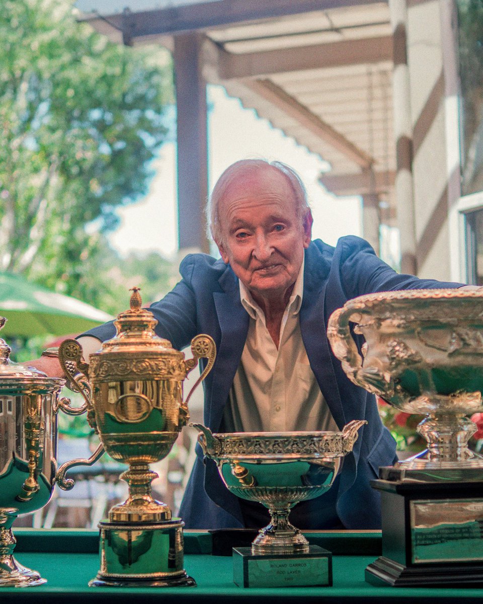 Rod Laver turns 87 today and he dropped an incredibly hard picture with his 1969 Calendar Slam
