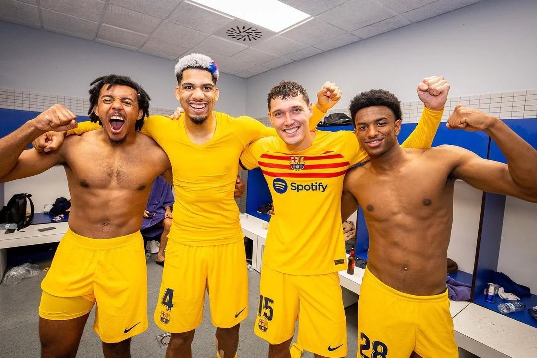 BarcaUniversal's tweet photo. A reminder that Barcelona only conceded 7 goals in the first 22 matches of the 2022/2023 league season with this backline: https://t.co/yJj5GQNm8U