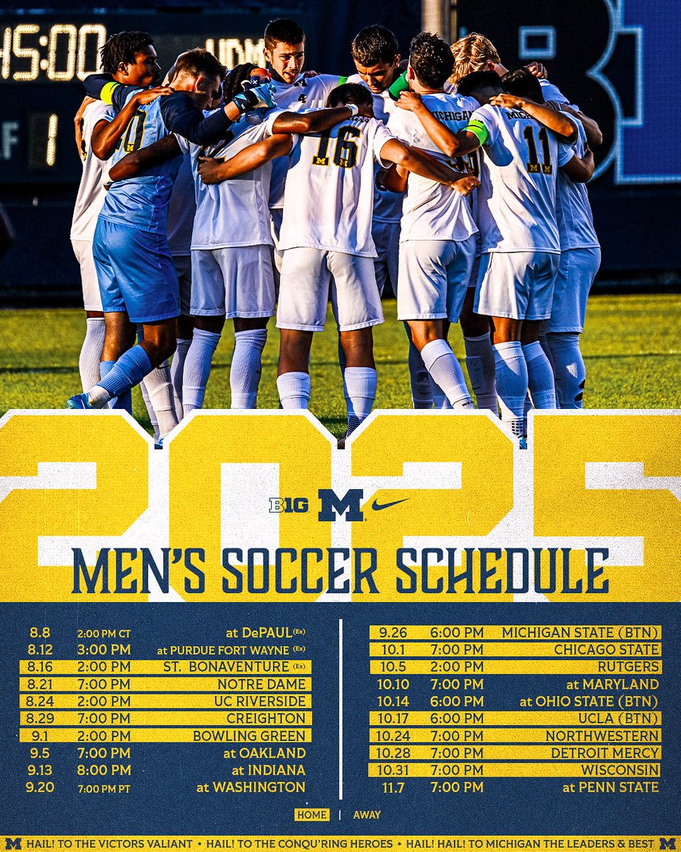 Michigan Men's Soccer (@umichsoccer) on Twitter photo The 2025 season is just around the corner! Three chances to see the Wolverines on <a href="/BigTenNetwork/">Big Ten Network</a> #GoBlue The 2025 season is just around the corner! Three chances to see the Wolverines on <a href="/BigTenNetwork/">Big Ten Network</a> #GoBlue