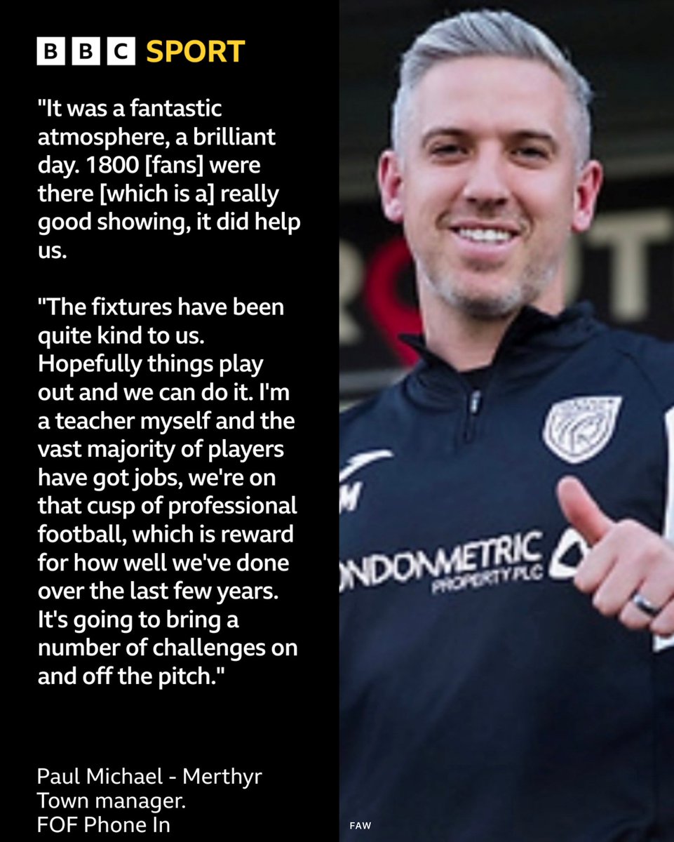 Merthyr Town manager Paul Michael reflects on their win against Southport FC on Saturday.  🏆

📲 Listen back to the Feast of Football Phone In on BBC Sounds

#BBCFootball