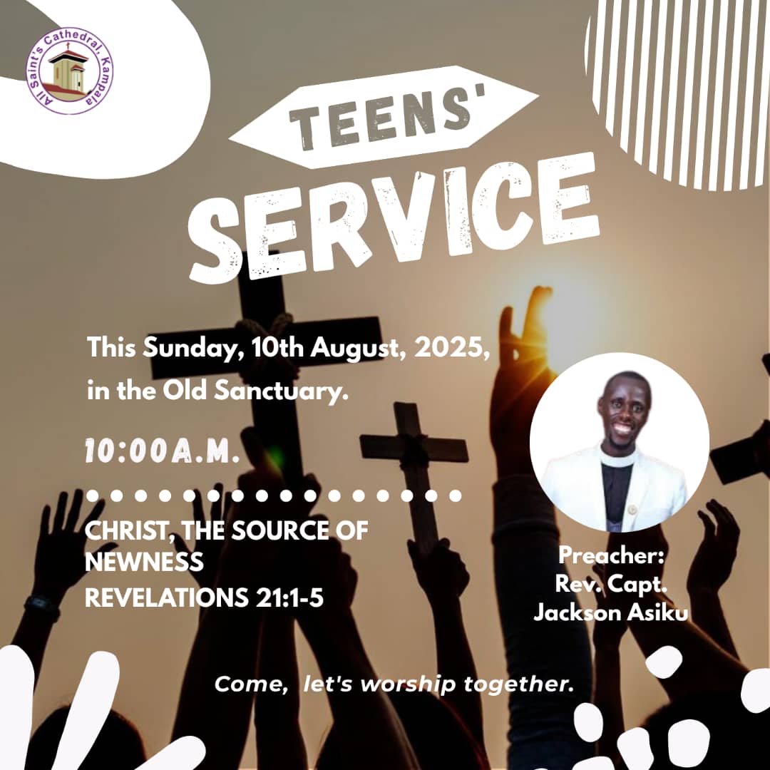 allsaintskla's tweet photo. Join us for Teens Service physically at the cathedral on Sunday, 10th August 2025 at 10am. Come with a friend !!
#ASCKTeensService #ASCKYouth https://t.co/21s2CC0eap