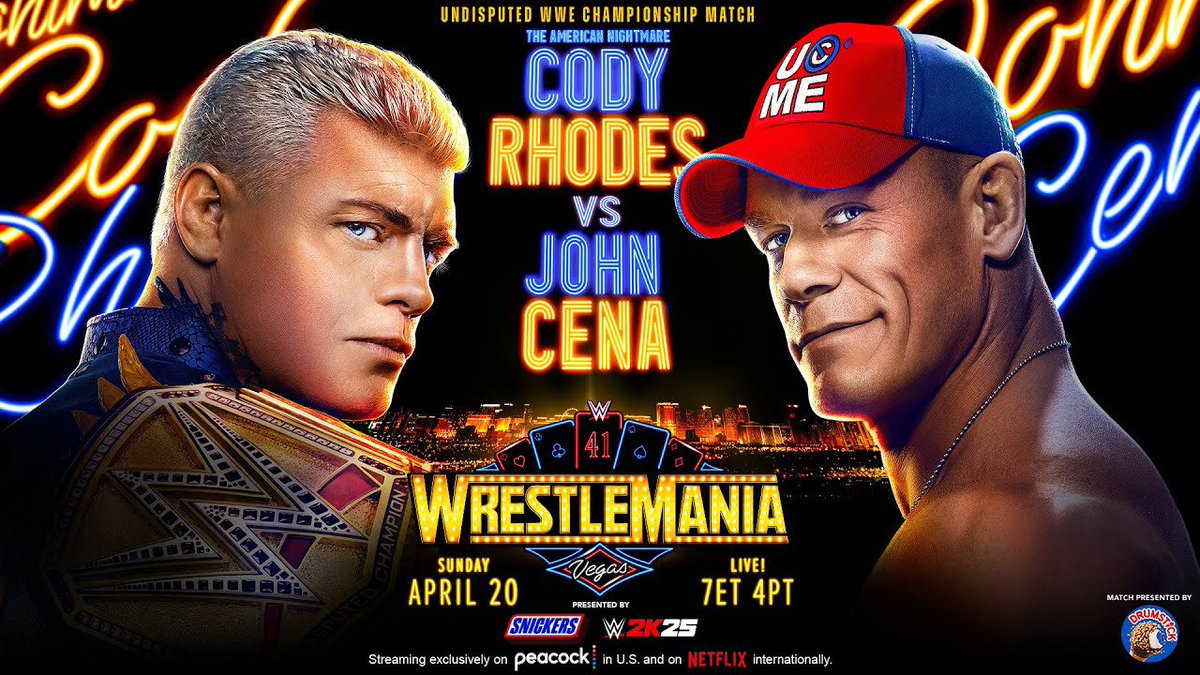 HossMatch's tweet image. Cody Rhodes vs John Cena
WrestleMania 41 Night Two
*.75