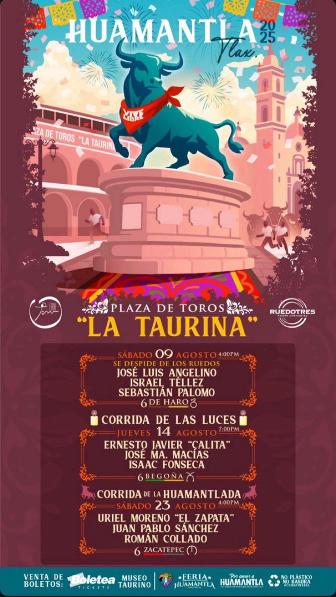 Hoy en Huamantla,Tlaxcala, Plaza "La Taurina", <a href="/JLuisAngelino/">J. Luis Angelino</a>, <a href="/IsraelTellezcru/">israel tellez</a> y Sebastián Palomo. Toros 🐂 de <a href="/torosdeharo/">antonio de haro glez</a>
