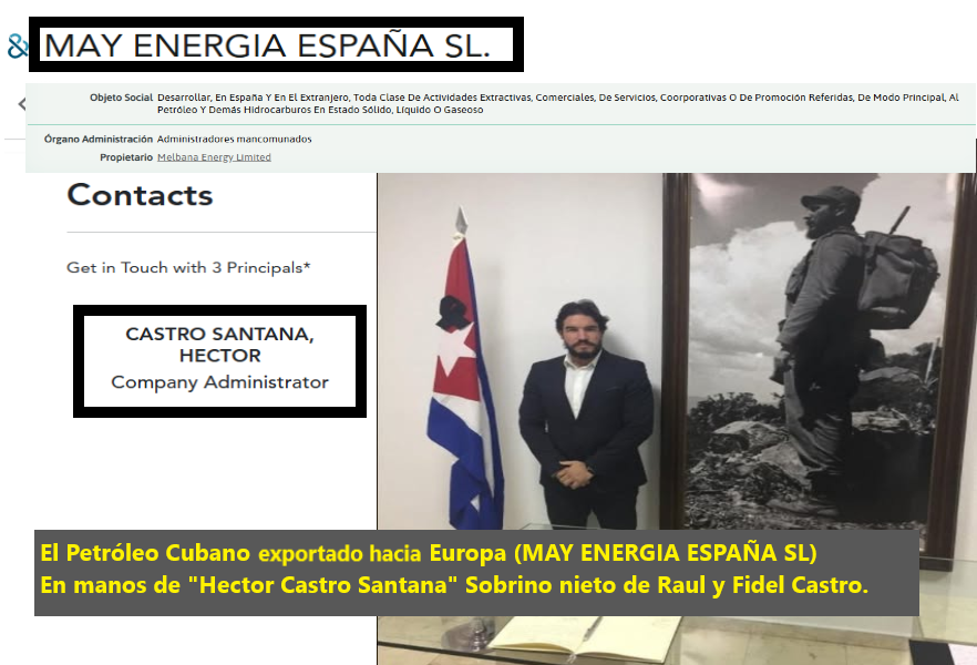 Mira Chivatiente:
El Petróleo exportado desde Cuba hacia Europa: Compañía (MAY ENERGIA ESPAÑA SL)..
En manos del Sobrino Nieto de Raúl y Fidel Castro... Hector Castro Santana: 
Agarra tú Revolución del Humilde..
Agradecimientos especiales a; <a href="/negrin_cuba/">BohemiaGlass</a>