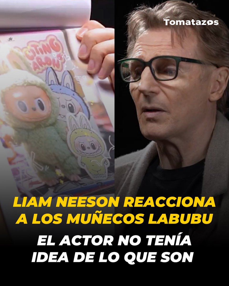 LO SACARON DE ONDA 😅 #LiamNeeson tuvo una entrevista donde le presentaron a los muñecos #Labubu y su reacción desató memes en internet por lo sorprendido que estaba al verlos, preguntándose qué ‘clase de extraterrestres eran o si sirven para comer’