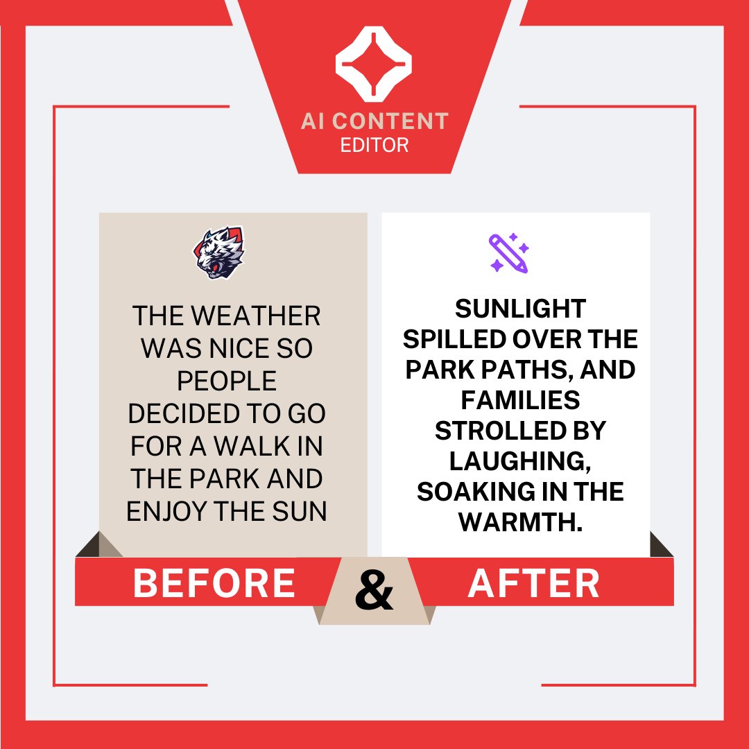 Big difference, right? DM for yours.
 #WritingTips #AIContent
#ChatGPT #ContentEditing #FreelanceWriter