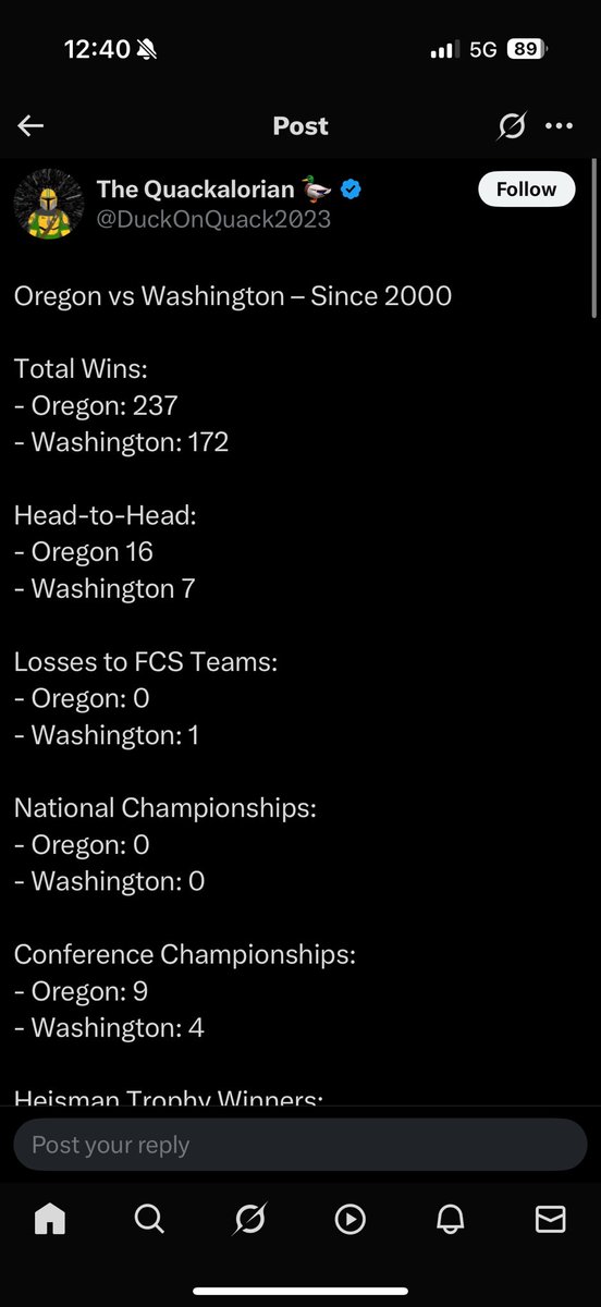 If someone in 1993 posted something like this but for UW it would make sense then, of course, everything changed. Assuming the future will be like the past because the past happened is kindergarten-level cognition