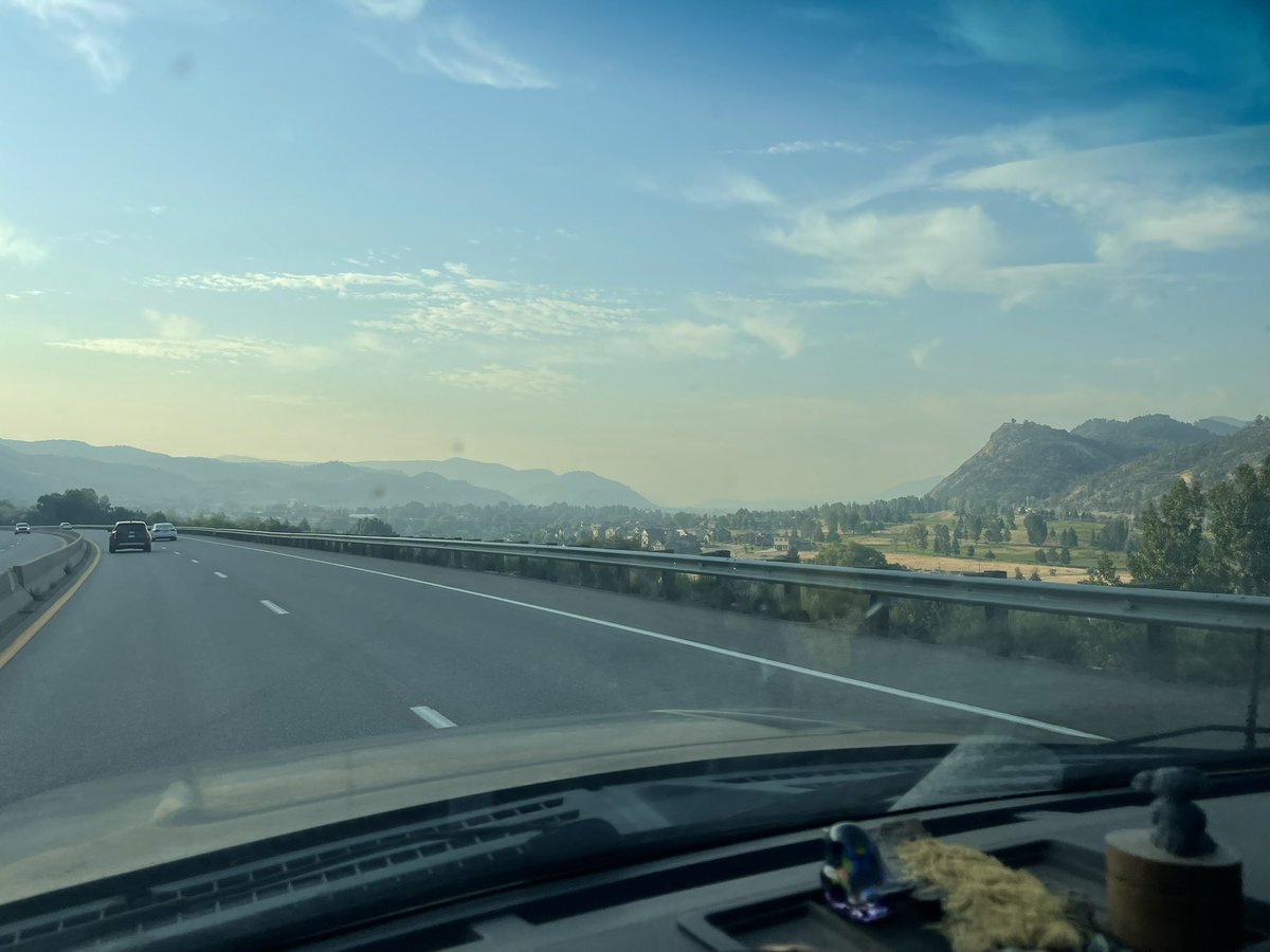 So damn smokey…Mt. Sopris is typically the view in the gap. 80k+ acre fire NW of me.