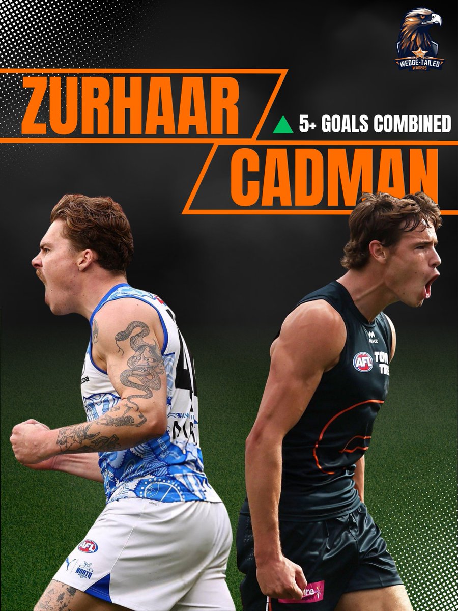 WT_Wagers's tweet photo. 🦅 BEST BET - AFL 🦅

🔒Zurhaar / Cadman to combine for 5+ goals @ $2.20 (SB / Lads)

#AFLCappersLeague https://t.co/K6otgafLYJ