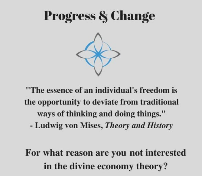 The divine economy theory is not traditional.
SO WHAT!
Progress and change are necessary in economic science.