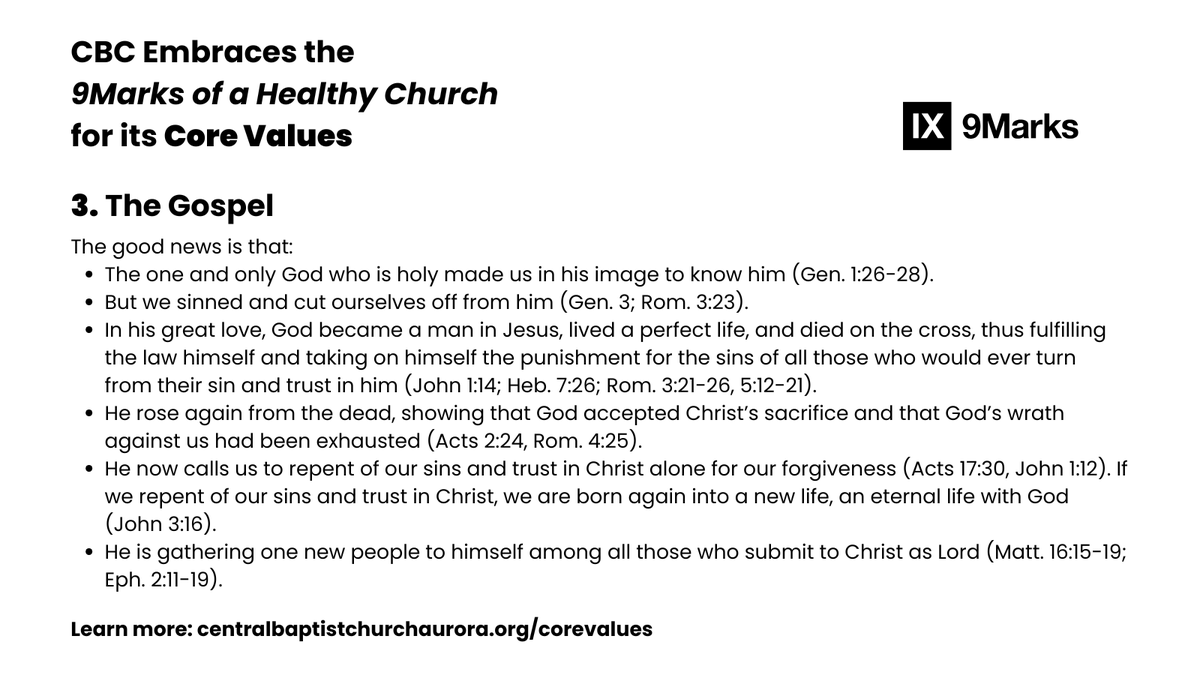 centralbcaurora's tweet photo. A biblical understanding of the gospel is important because the gospel is the power of God for the salvation of everyone who believes, and it is the only way for sinful people to be reconciled to a holy God. https://t.co/noYJhSvqPa https://t.co/QIlVY7Na9g https://t.co/Rz7XmwFXVQ