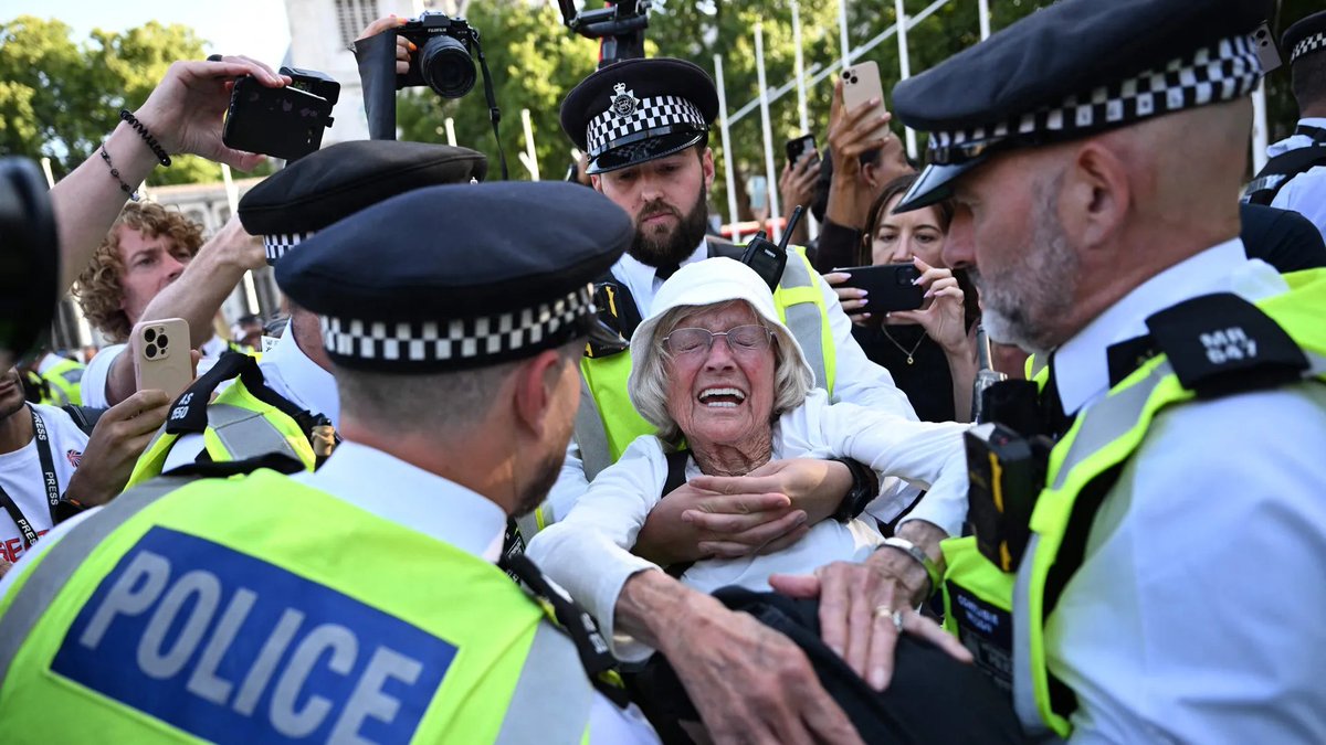 British grandmothers are being arrested on terrorist charges by their own government for speaking out against Israel's genocide in Gaza.

Western governments are sacrificing everything for Israel: International law, their own values and dignity - and even their own grandmothers.