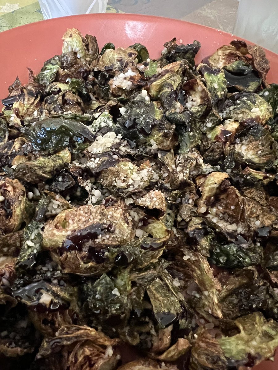 Tenderloin with Whisky Sauce (mushrooms, whisky, beef stock, cream &amp; mushrooms) 
Roasted Brussel sprouts with  balsamic drizzle….so delicious