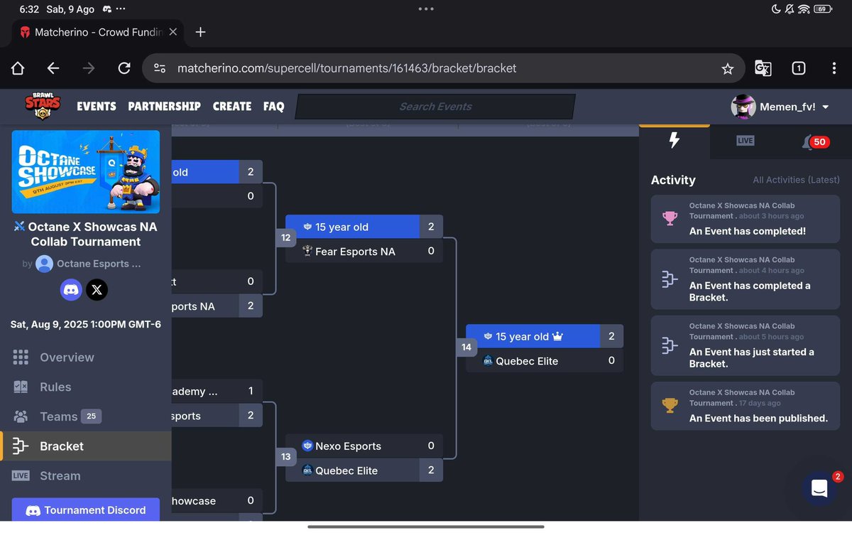 Won matcherino 80$
