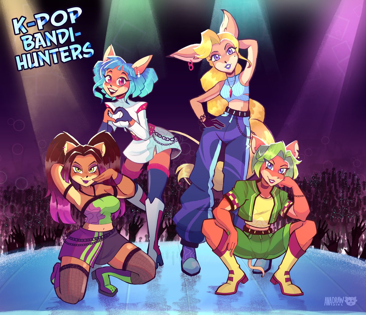 My girls have become K-pop sirens !!!🎙️🎶

The Nitro Squad as the HUNTR/X  hehe🫣
#Crashbandicoot #KPOPDEMONHUNTERS #HUNTRX