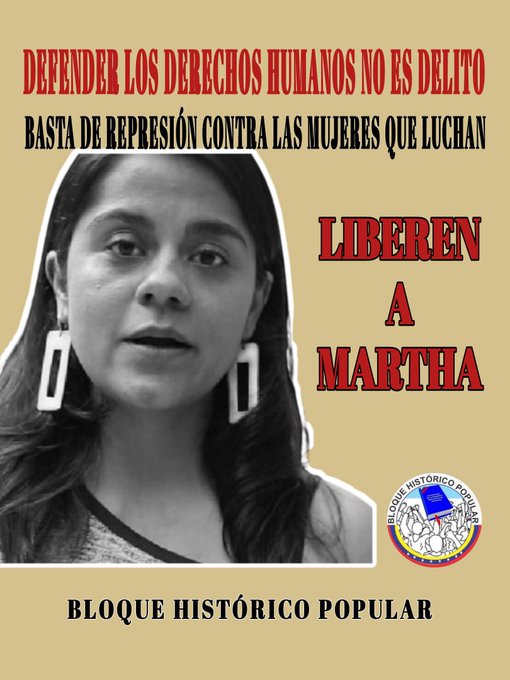 acost40355's tweet image. Perseguir a las mujeres que luchan por el respeto de los derechos consagrados en la Constitución, sin haber cometido delito alguno, es una actitud cobarde de quienes tienen el poder pero no apoyo

#SalvoconductoParaMariaAlejandra 
#LiberenAMarthaLia
