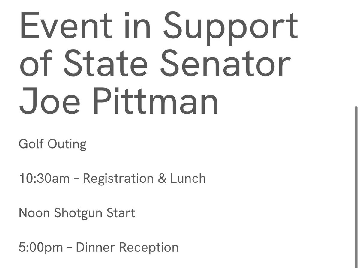 Methinks I know why the Senate can’t come back until Tuesday (Pittman has a fundraiser golf outing on Monday in his district)