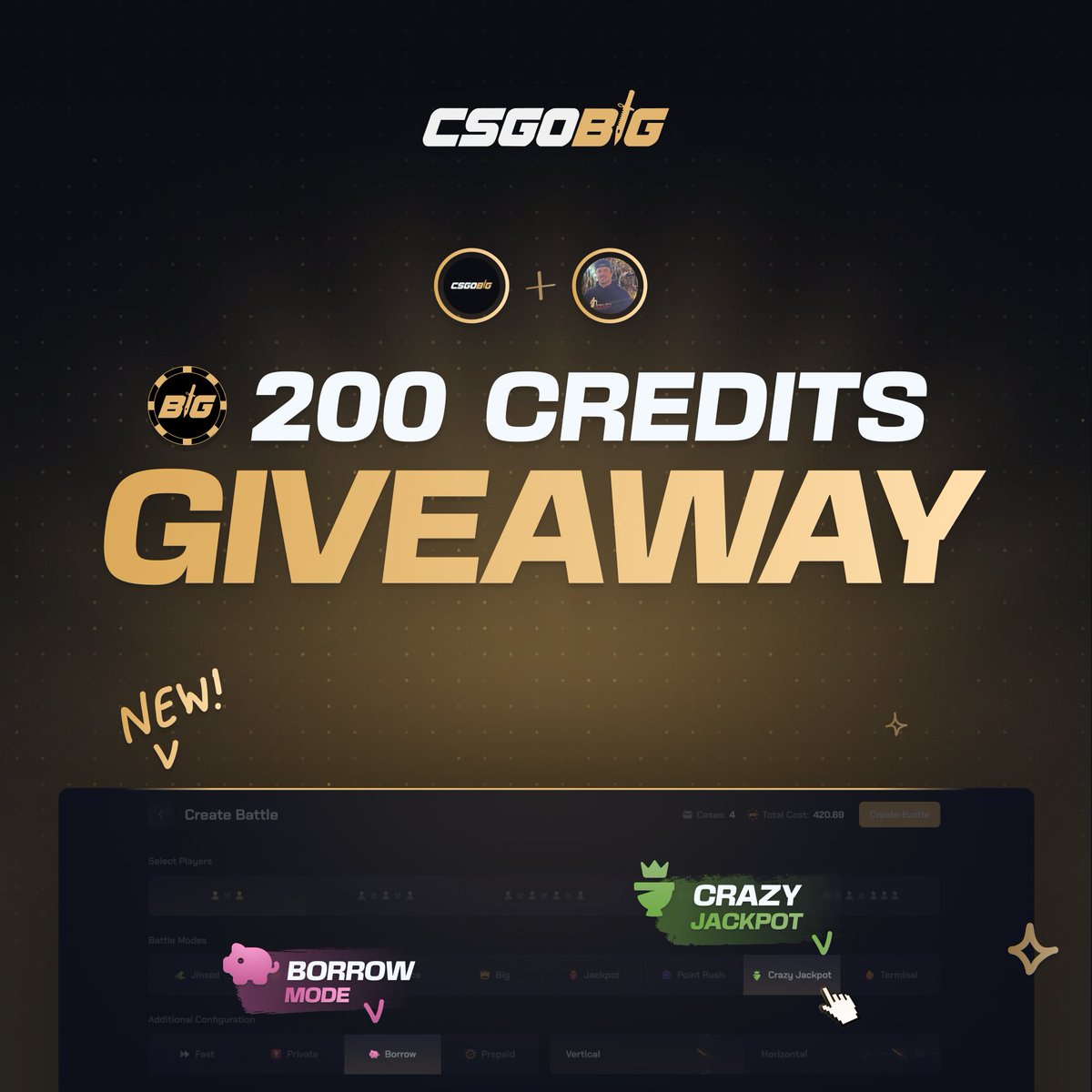 DustinTFP (@dustintfp) on Twitter photo DustinTFP X <a href="/csgobig/">CSGOBig.com</a>
200c free battle using the newly added modes To enter:
1. Follow
<a href="/csgobig/">CSGOBig.com</a>
&
<a href="/DustinTFP/">DustinTFP</a>
2. Like, rt, tag two friends Ends in 5 days, good luck! DustinTFP X <a href="/csgobig/">CSGOBig.com</a>
200c free battle using the newly added modes To enter:
1. Follow
<a href="/csgobig/">CSGOBig.com</a>
&
<a href="/DustinTFP/">DustinTFP</a>
2. Like, rt, tag two friends Ends in 5 days, good luck!