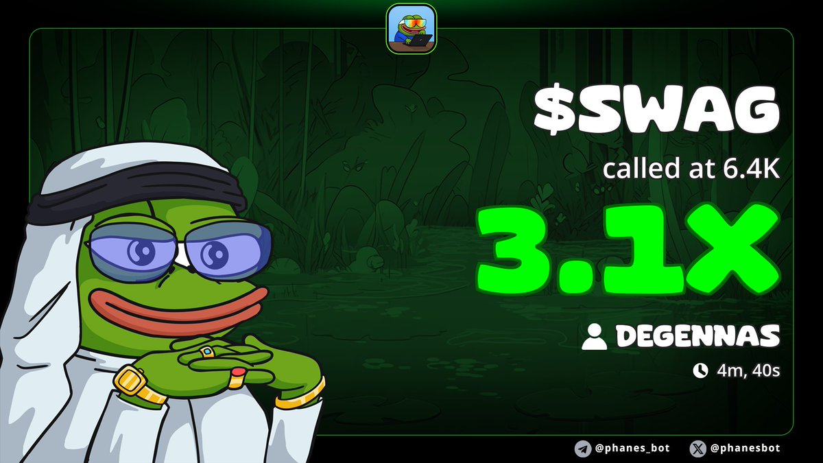 3x up on $SWAG 

Ca: FmHTrPrfg3UgVRQajWLMiQJR1KX9MvZ5qsSsfNJvpump

Join tg here 👇 for more cooks 
t.me/degennasgambles