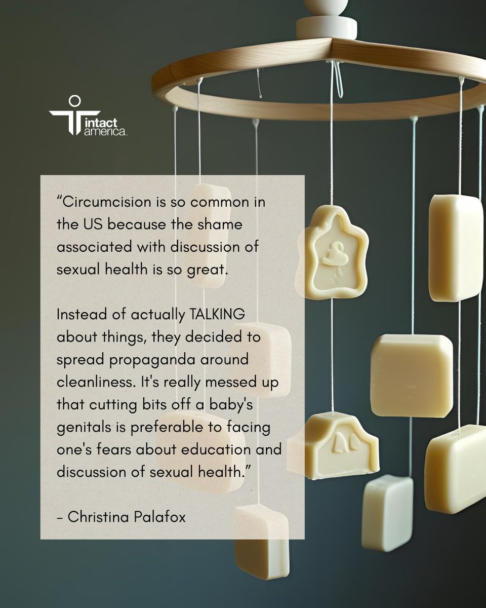 intactamerica's tweet image. This #CommentOfTheWeek from Christina shows how silence and shame around sexual health let harmful myths persist—hurting kids and adults alike. Sexual autonomy needs honest talk. Thanks to every intactivist pushing crucial conversations forward to end male child genital cutting.