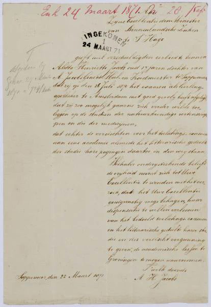 Op deze dag in 1929 overleed Aletta Jacobs, de eerste vrouw die een universitaire studie succesvol afrondde (aan de Rijksuniversiteit Groningen). Dankzij toestemming van Thorbecke mocht zij haar examens doen. Zij werd arts en bleef strijden voor vrouwenrechten in Nederland