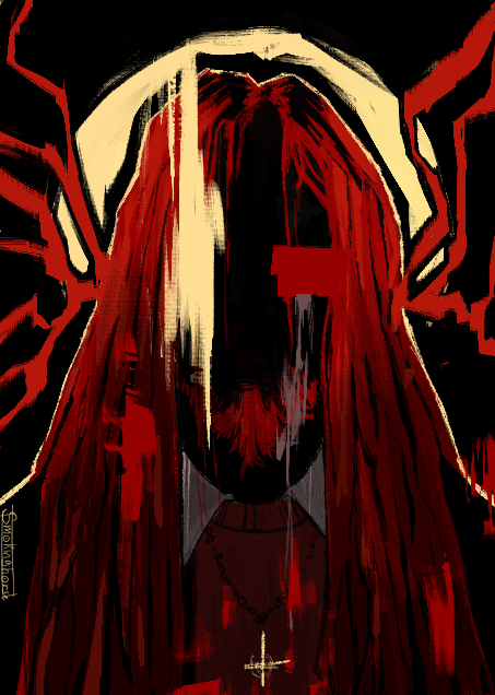 sm0kinghorse's tweet photo. You see a man standing under a street lamp on the other side of the road. 

You can't see his eyes behind his glasses, but you don't like the way he's looking at you. Fear for your immortal soul suddenly squeezes your stomach like an evil fist. https://t.co/jaFByQSaPo
