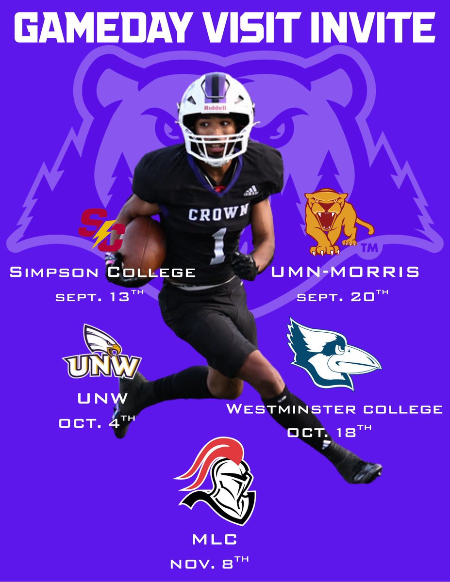 Anthony (AJ) Wolbeck (@ajwolbeck60) on Twitter photo Thank you <a href="/_Coach_Franz/">Coach Franz</a> for the gameday invite! Can’t wait to come out and see a polars game. <a href="/CrownCollegeFB/">Crown College Football</a>
#BeDangerous Thank you <a href="/_Coach_Franz/">Coach Franz</a> for the gameday invite! Can’t wait to come out and see a polars game. <a href="/CrownCollegeFB/">Crown College Football</a>
#BeDangerous