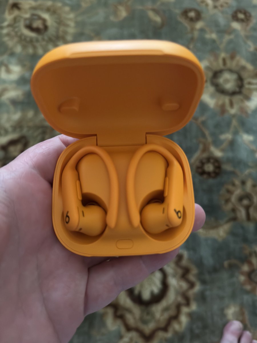 175rng's tweet photo. Just got the #powerbeatspro2 and they sound pretty good. Not as good as the #airpodspro2 USBC but pretty durn good. They sound real good for metal, death core and rock. I don’t listen to that rap is crap hip hop shit so could care less how they sound with that crappy autotune crap. But for metal it’s pretty good. 
#apple #beats