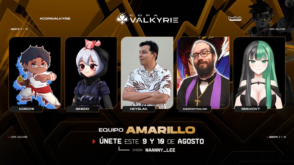 🌲⚡️La energía explosiva del #EquipoVerde se mide contra la velocidad y reflejos del #EquipoAmarillo.
¡Solo uno brillará el mas fuerte!
No te lo pierdas por twitch.tv/naanny_lee
#CopaValkyrie #Overwatch2 #TwitchLatam