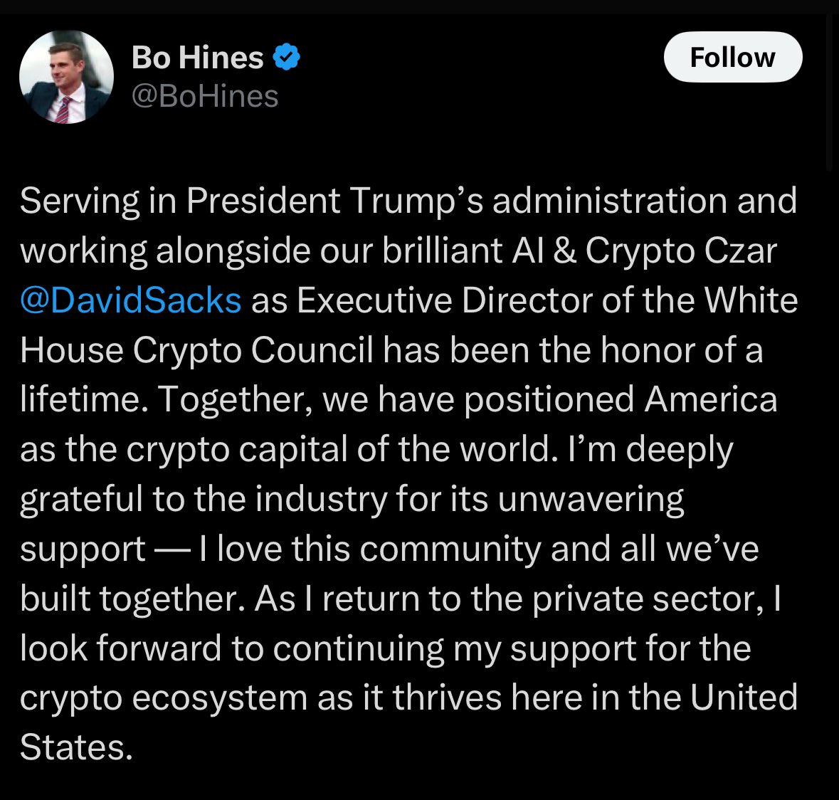 JUST IN: Bo Hines resigns.