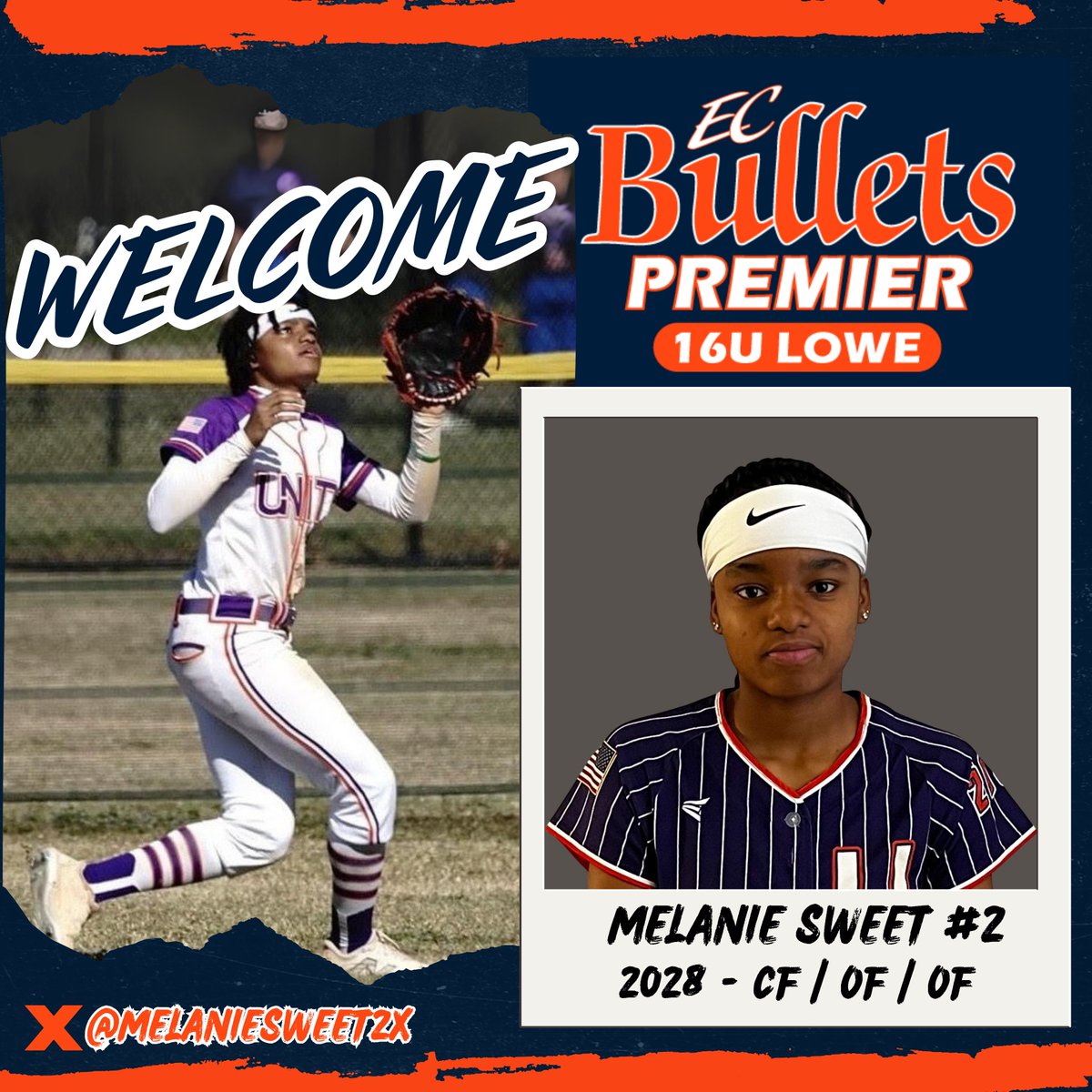 We are excited to welcome Melanie Sweet to EC Bullets Premier 16U Lowe.
Melanie is a 2028 from Tamarac, Florida and attends Doral Academy Preparatory High School. She is an athletic outfielder with great range in center and the corners, reading the ball well off the bat and