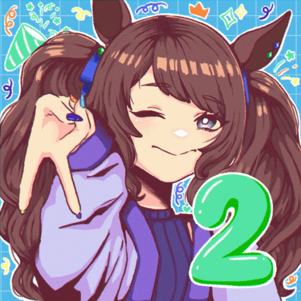 🎉 PREORDER COUNTDOWN ✨ 

IT’S ALMOST TIME TO PARTY!!!! Jordan’s here to keep the good vibes goin’!

Zine preorders will open in 2️⃣ days! 

Art by <a href="/thesadiebear/">サラー ♡</a>! 

#umamusume
