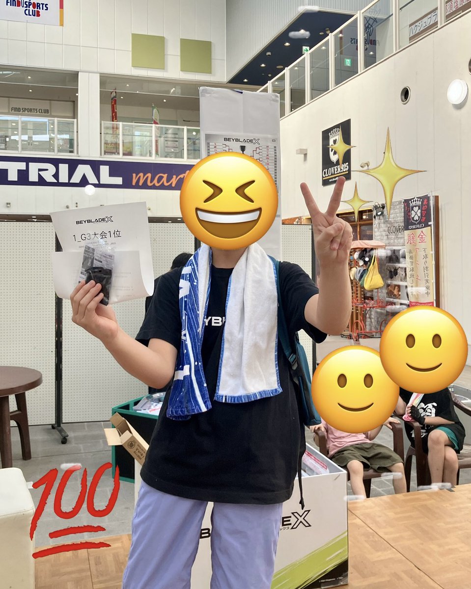 昨日は #マンネンヤ で🦑ップとG3参加しました！
S1はイカシテナイ結果でしたが、G3では長男が久々に優勝🥇✨人数少なめの中きっちり勝ち、私への素敵な誕生日プレゼントとなりました🎁
最弱王も回避し、よい誕生日を過ごせました✨運営ジャッジ、対戦の皆様ありがとうございました😊
#ベイブレードx