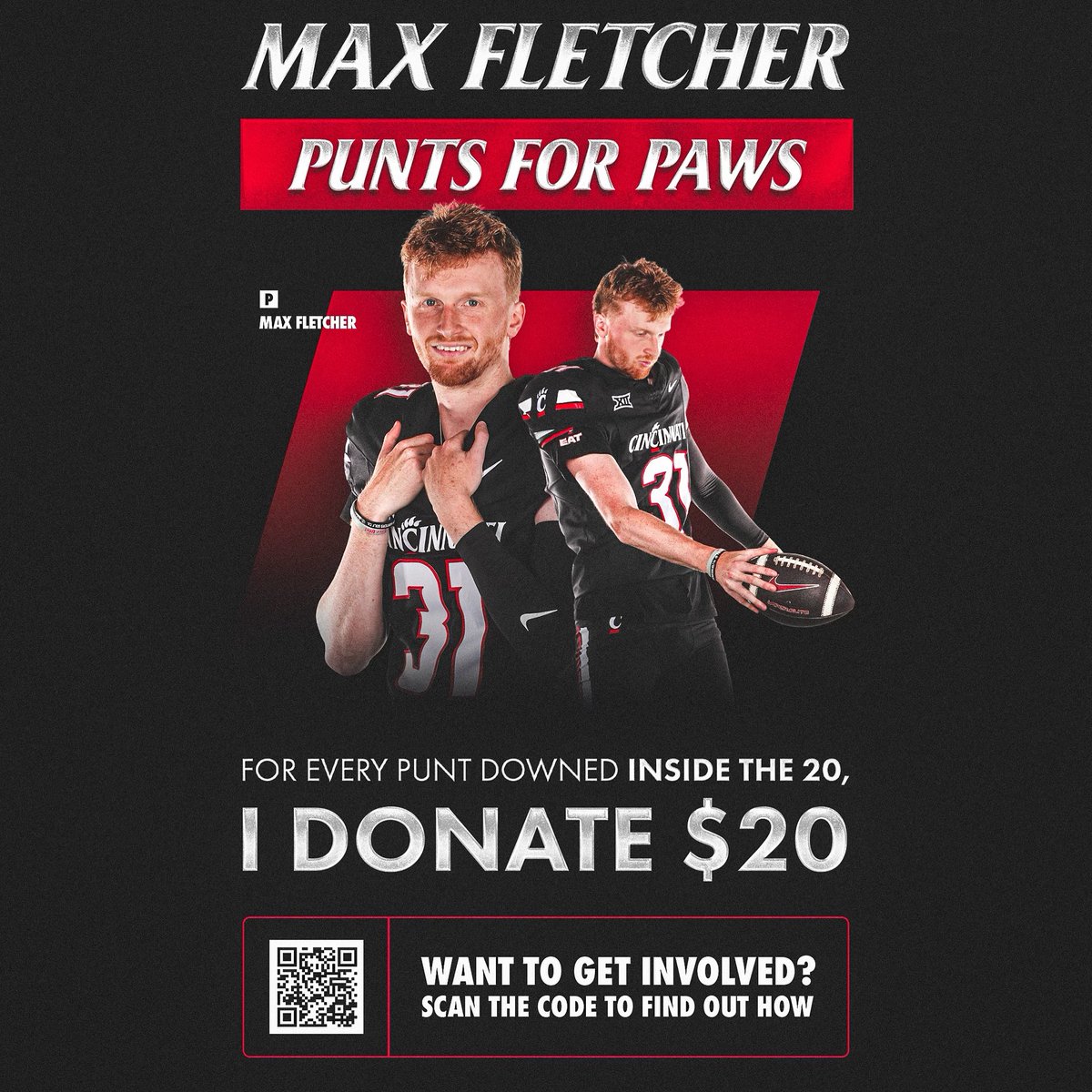 Max Fletcher π¦πΊππ¦ (@maxfletcher31) on Twitter photo I am excited to announce that I will be partnering with <a href="/STAFCincy/">Save the Animals Foundation</a> for the 2025 football season. I will be donating $20 every punt that goes inside the 20yd line. Go Bearcats π΄β«οΈ I am excited to announce that I will be partnering with <a href="/STAFCincy/">Save the Animals Foundation</a> for the 2025 football season. I will be donating $20 every punt that goes inside the 20yd line. Go Bearcats π΄β«οΈ