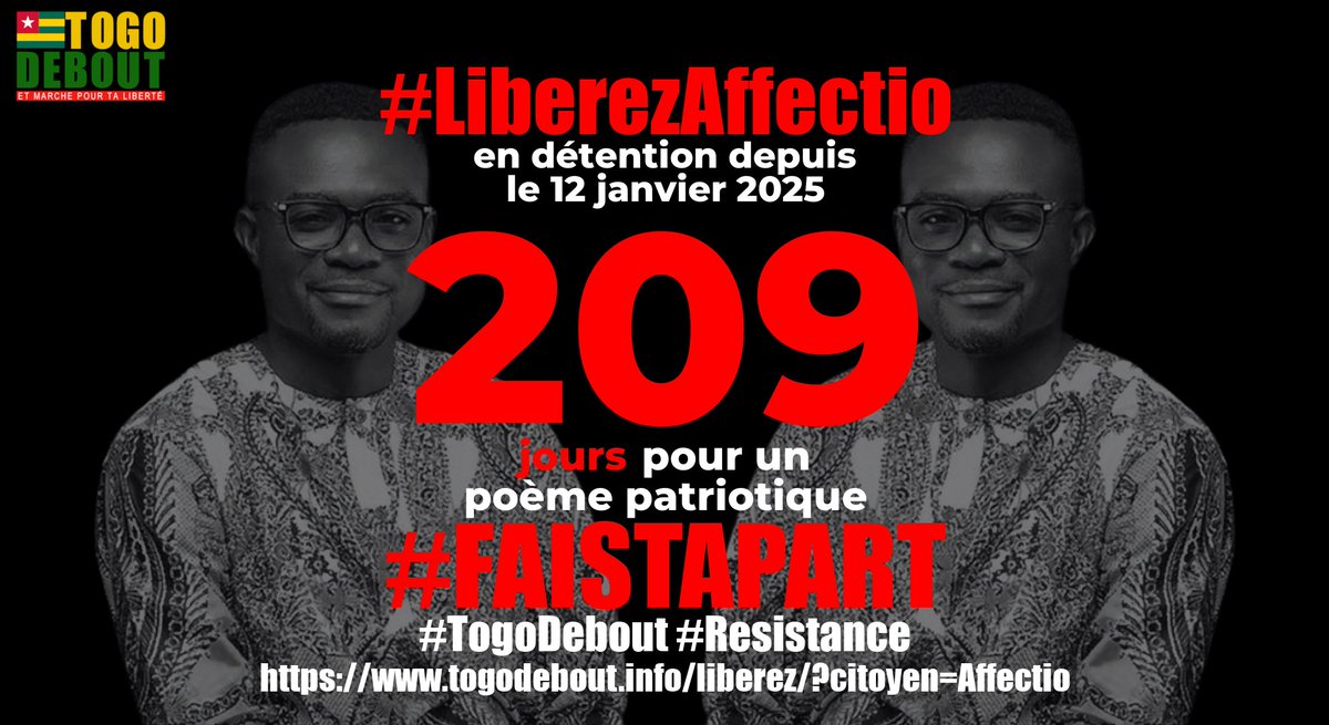 Libérez Affectio / Free Affectio togodebout.info/liberez/?citoy…

#LiberezAffectio #FreeTogo #TogoDebout #FaureMustGo