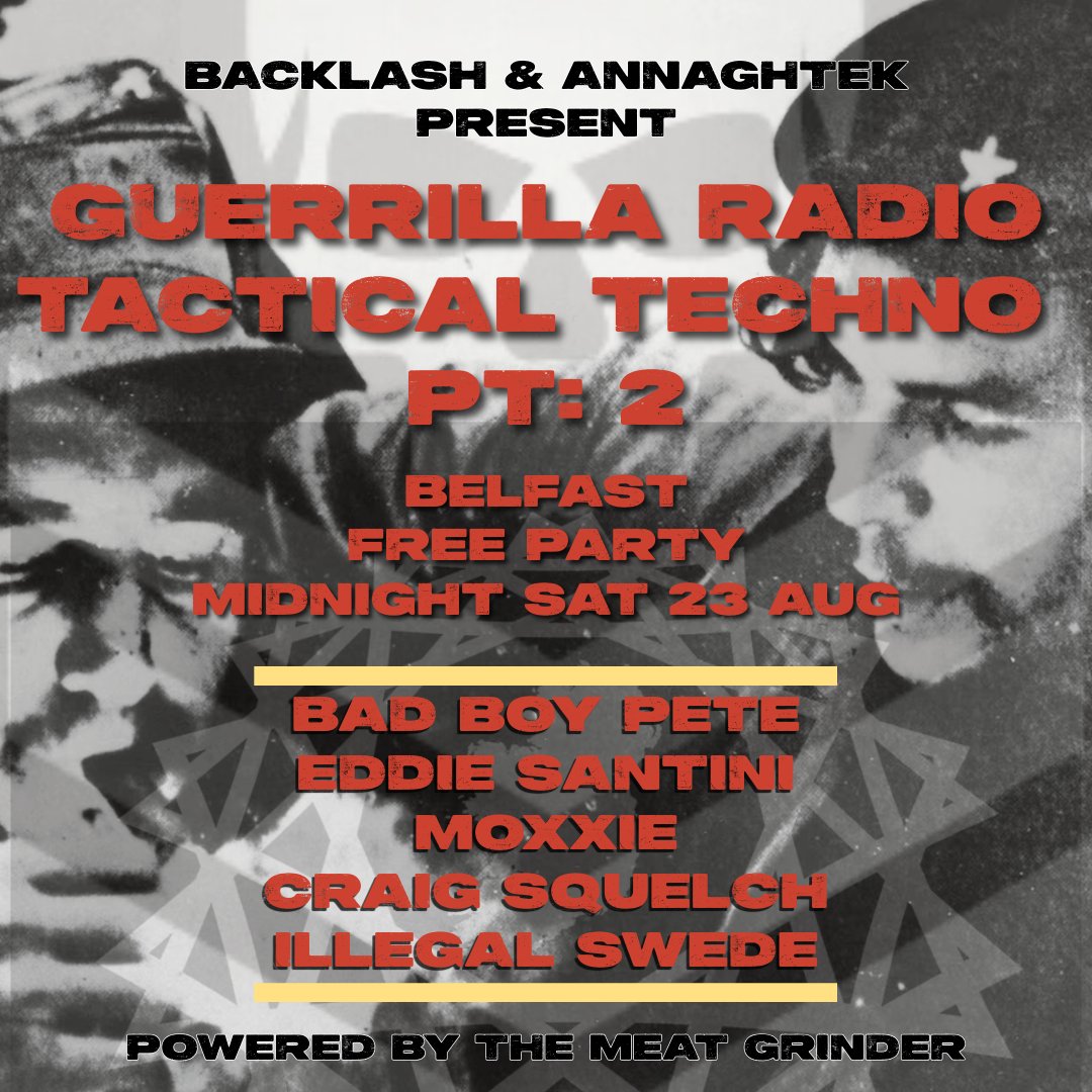 BacklashLord's tweet image. Belfast Free Party - Meat Grinder Soundsystem