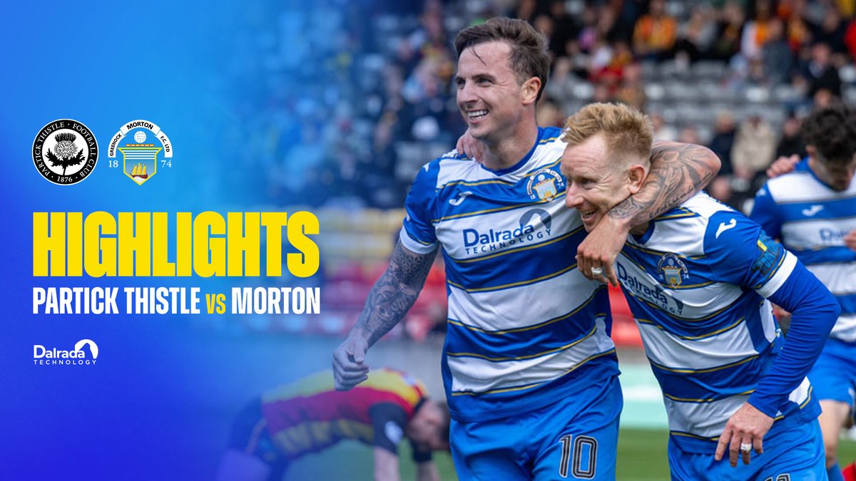 Morton_FC's tweet photo. 🎥 Match Highlights

The key moments from today’s 1-1 draw against Partick Thistle.

➡️ https://t.co/QszrvLthfN https://t.co/RZSPATL9qI