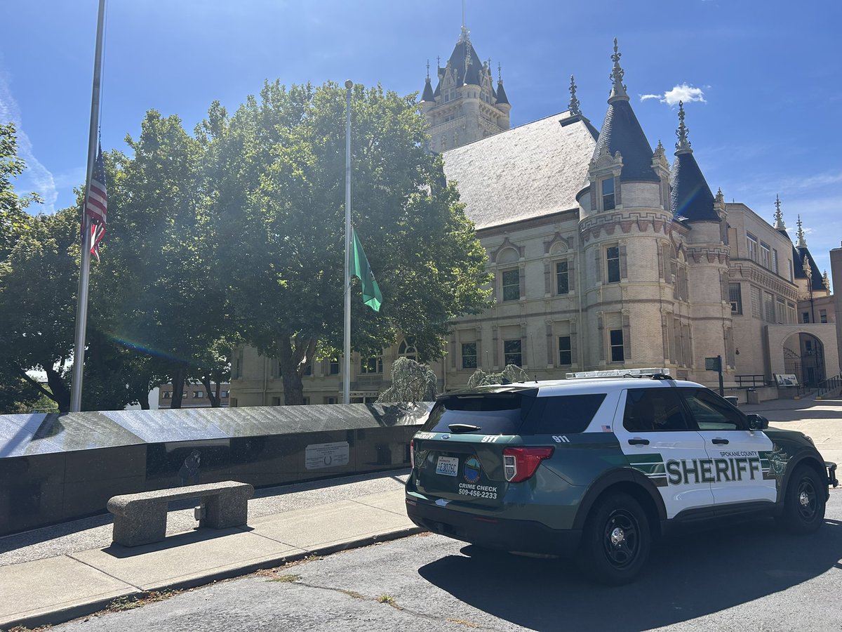 Alexandra Coenjaerts KXLY (@alex_coenjaerts) on Twitter photo Flags are at half-staff outside the Public Safety building.
We expect to hear from Sheriff John Nowels in the next few minutes.
<a href="/kxly4news/">4 News Now</a> Flags are at half-staff outside the Public Safety building.
We expect to hear from Sheriff John Nowels in the next few minutes.
<a href="/kxly4news/">4 News Now</a>