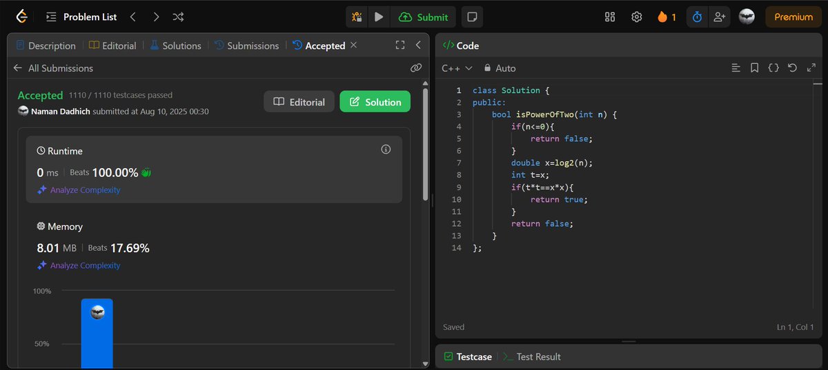 roger5364's tweet image. #100DaysOfCode – Day 58
🧮 Solved: Expression Add Operators
✅ Completed Recursion section (Striver’s Sheet) 🎯
⚡ Started Bit Manipulation – covered basics:
• Set/Unset i-th bit
• Check Power of Two
• Check if k-th bit is set
#DSA #BitManipulation #WebDev #CodingJourney