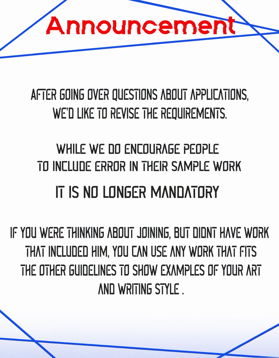 ⚠️ ❕ Announcement❕ ⚠️ 
A revision to the application guidelines has been made!
