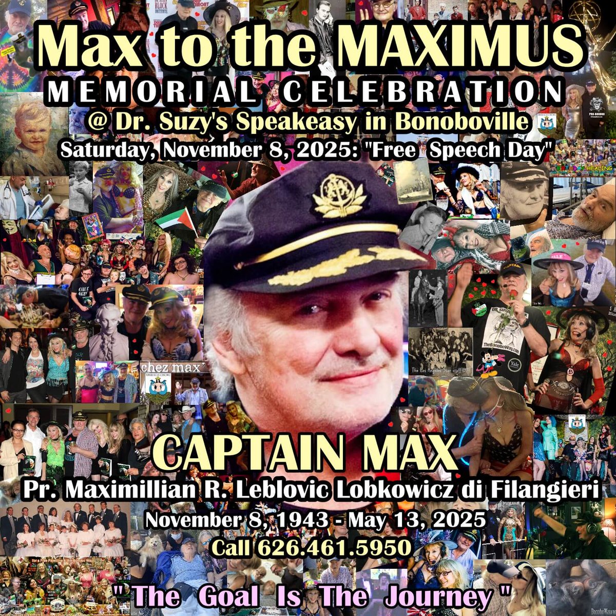 <a href="/GregoryScaff/">Gregory Scaff</a> <a href="/GasmaskGirl_/">GasmaskGirl</a> <a href="/carlsheh325/">RGC_AnthonyJK -- Sex+ Leftist/Socialist ✊🏿🇵🇸</a> <a href="/PleshawHartley/">Hartley Pleshaw</a> <a href="/proxyparty247/">The Proxy Party🐲</a> <a href="/PARTSWHORE/">TAMMIE PARROTT</a> <a href="/AristocratsFilm/">The ARISTOCRATS!</a> <a href="/filangieri/">Filangieri at post.news and mastodon.lol</a> <a href="/HOLobkowicz/">House of Lobkowicz</a> <a href="/stankent/">Stan Kent</a> Coming Up👉🏼 MAX to the MAXIMUS🌟  drsusanblock.com/max-to-the-max… ⚜️ A Memorial Celebration of the Extraordinary Life &amp; Free Speech Legacy of Prince Maximillian Rudolph Leblovic Lobkowicz di Filangieri (11/8/43 - 5/13/25)🌹 aka "Mickey"🐭 aka "Capt'n Max"⚓️ on what would be Max's 82nd