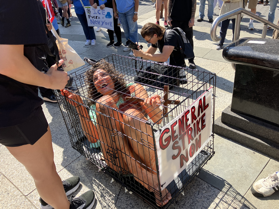An anti-#ICE demonstration in Foley Square on Saturday afternoon.