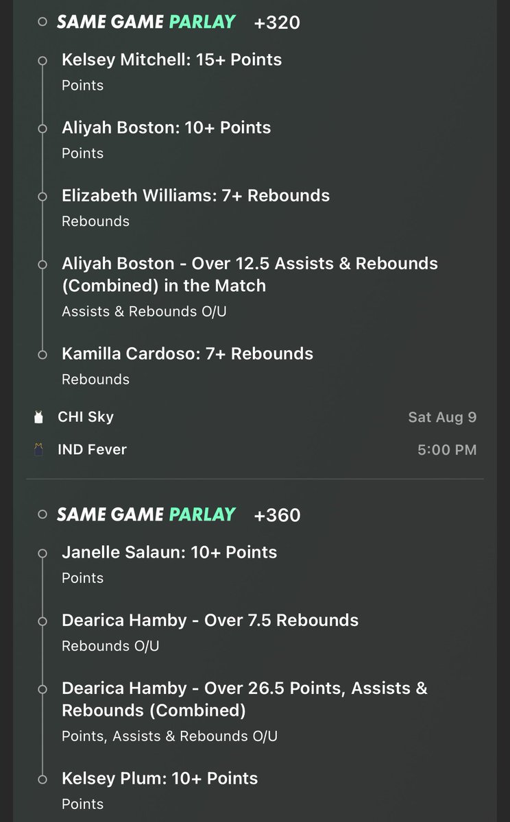 WNBA Slip (+1832) 🏀

$50 to someone who likes if we cash 💰